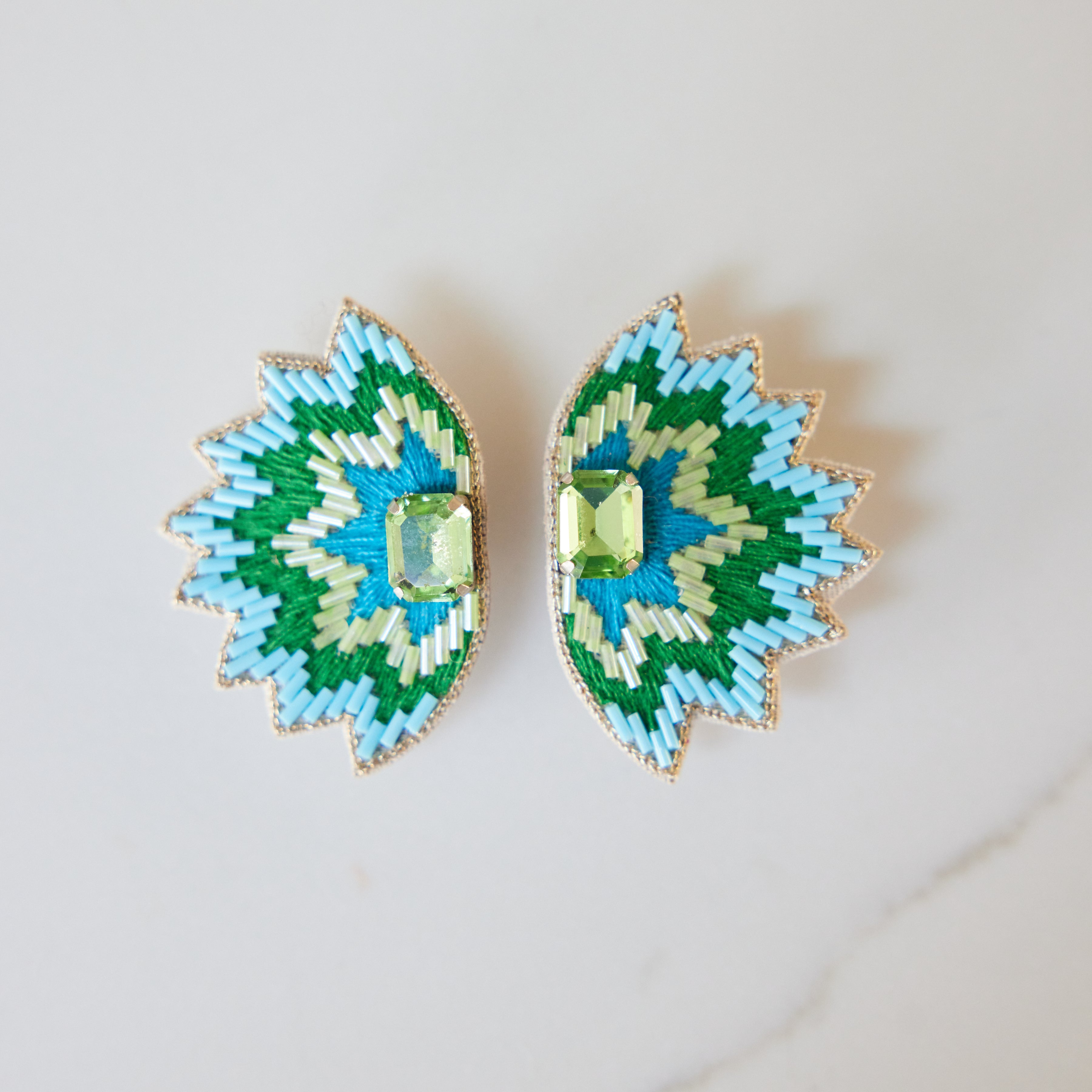 Soho Studs in Blue and Green