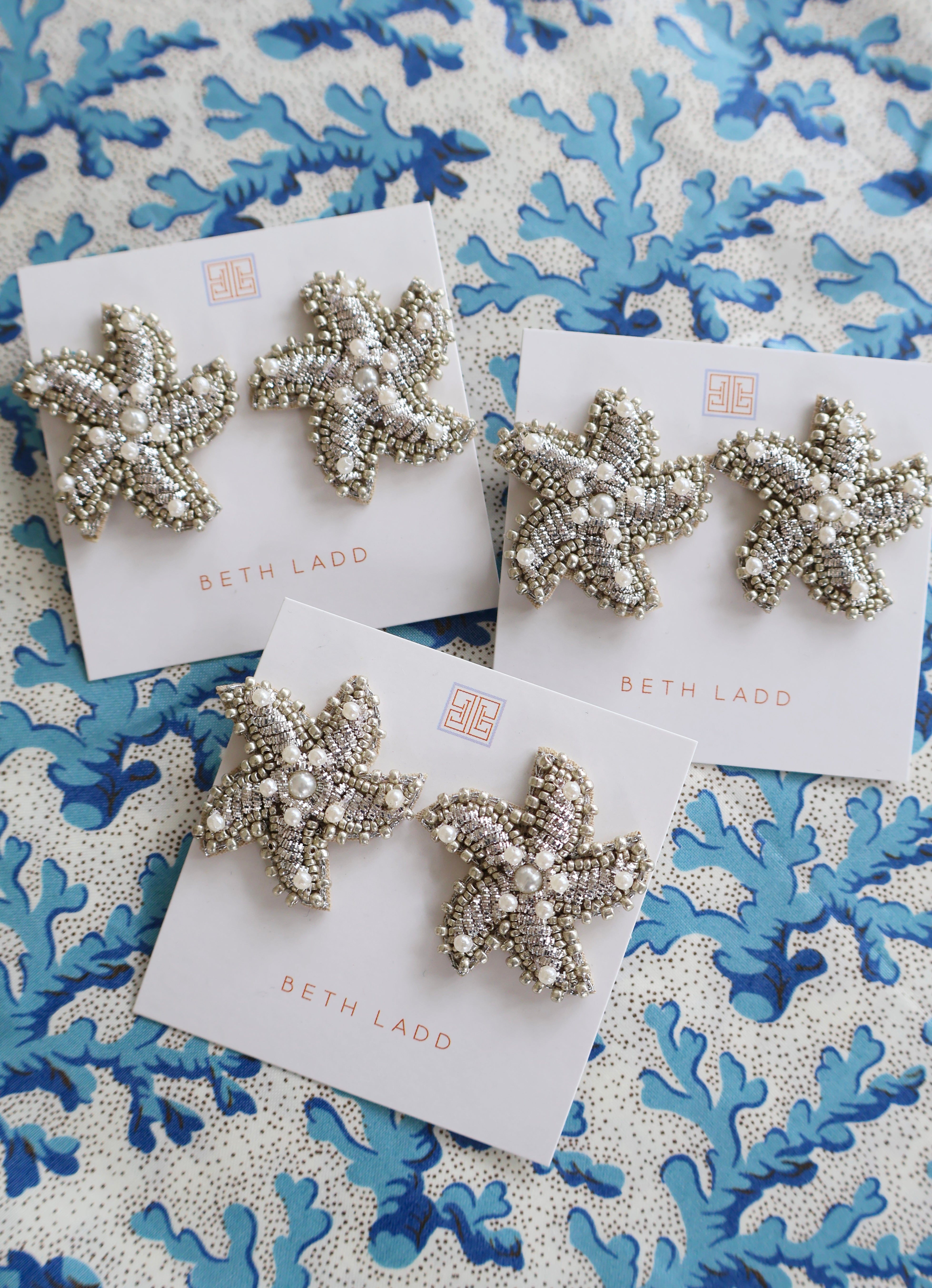 Silver Starfish Studs