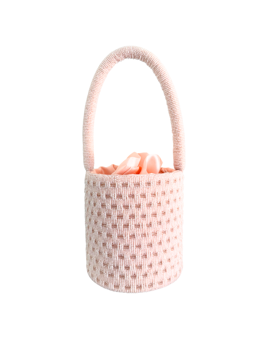 The Mallorca - Beaded Bucket Bag in Ballet Slipper | Beth Ladd Collections