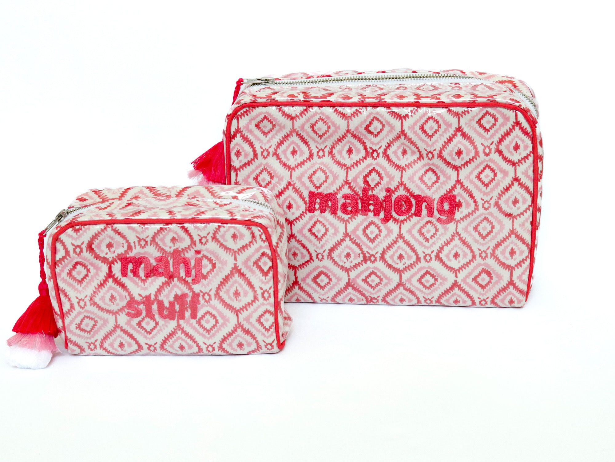 The Grande India Bag - Mark Your Mahjong Collab - Red/Pink Ikat - READY TO SHIP!