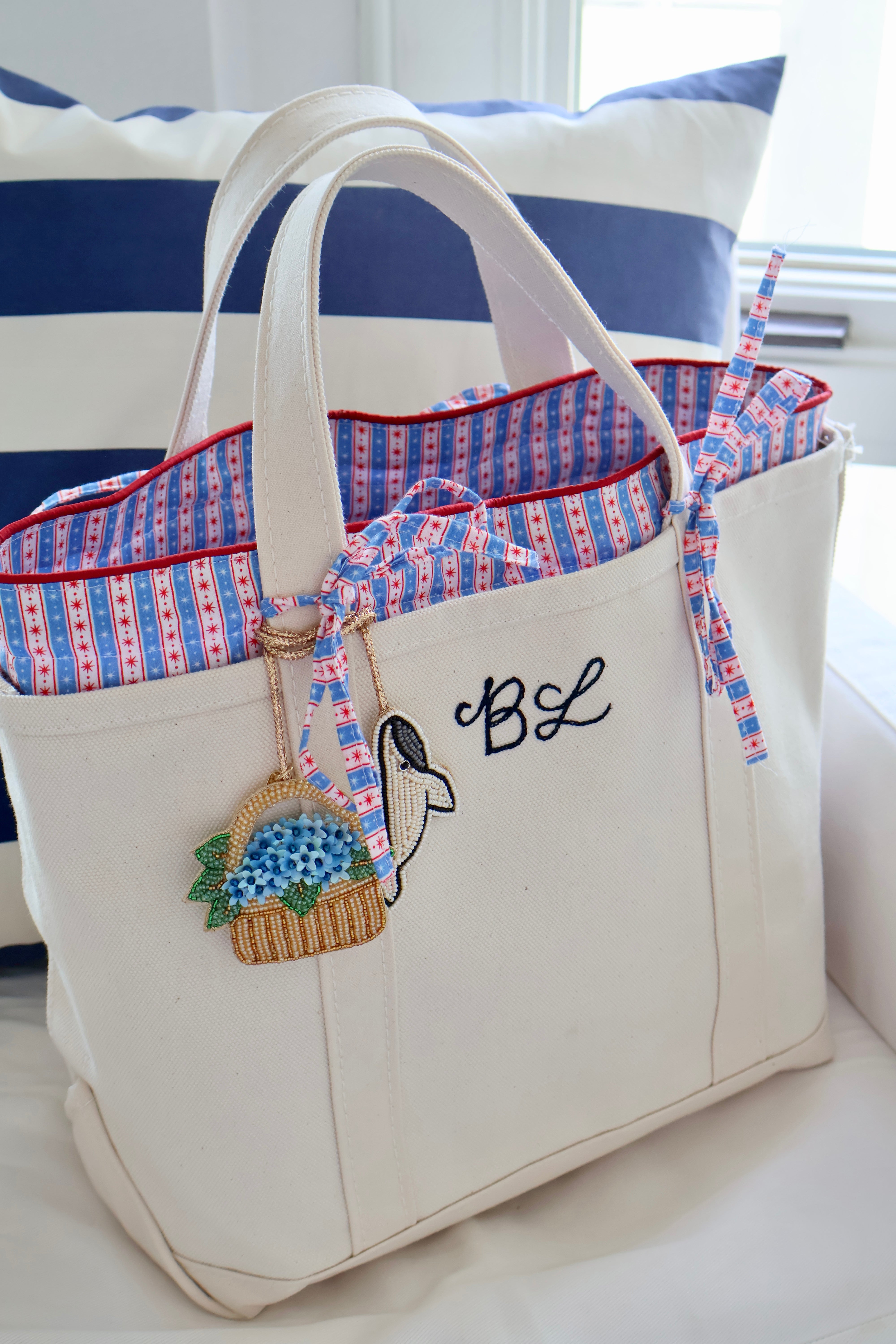 PRE-ORDER: Medium Tote Insert in Red, White and Blue