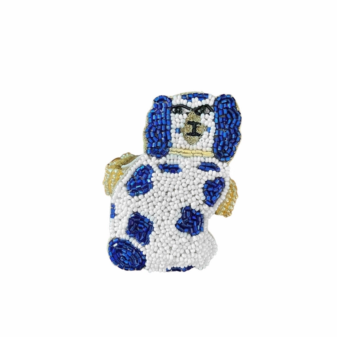 Blue and White Staffie Napkin Ring