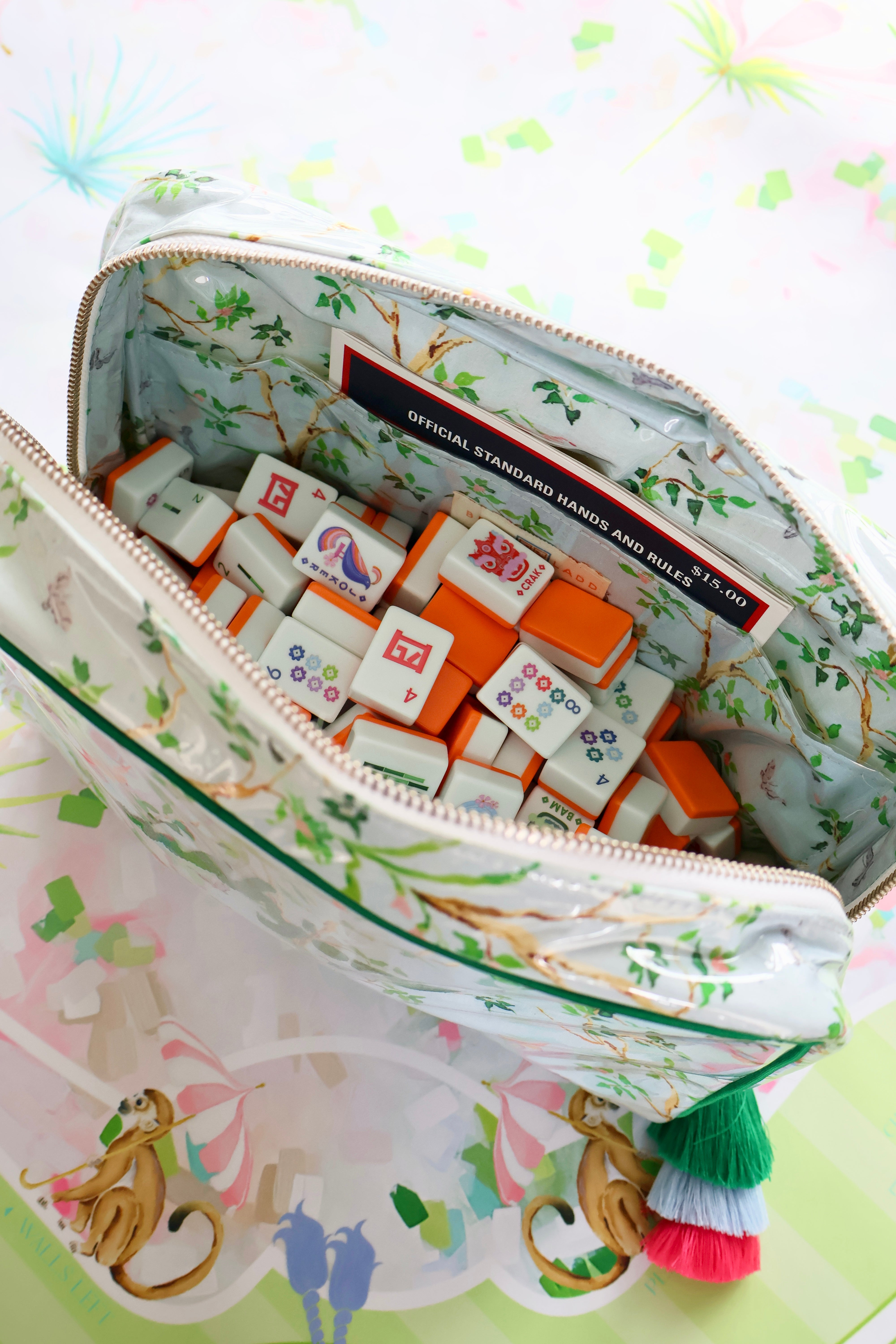 IN STOCK - The Grande India Bag - Camilla Moss Botanical "mahjong"
