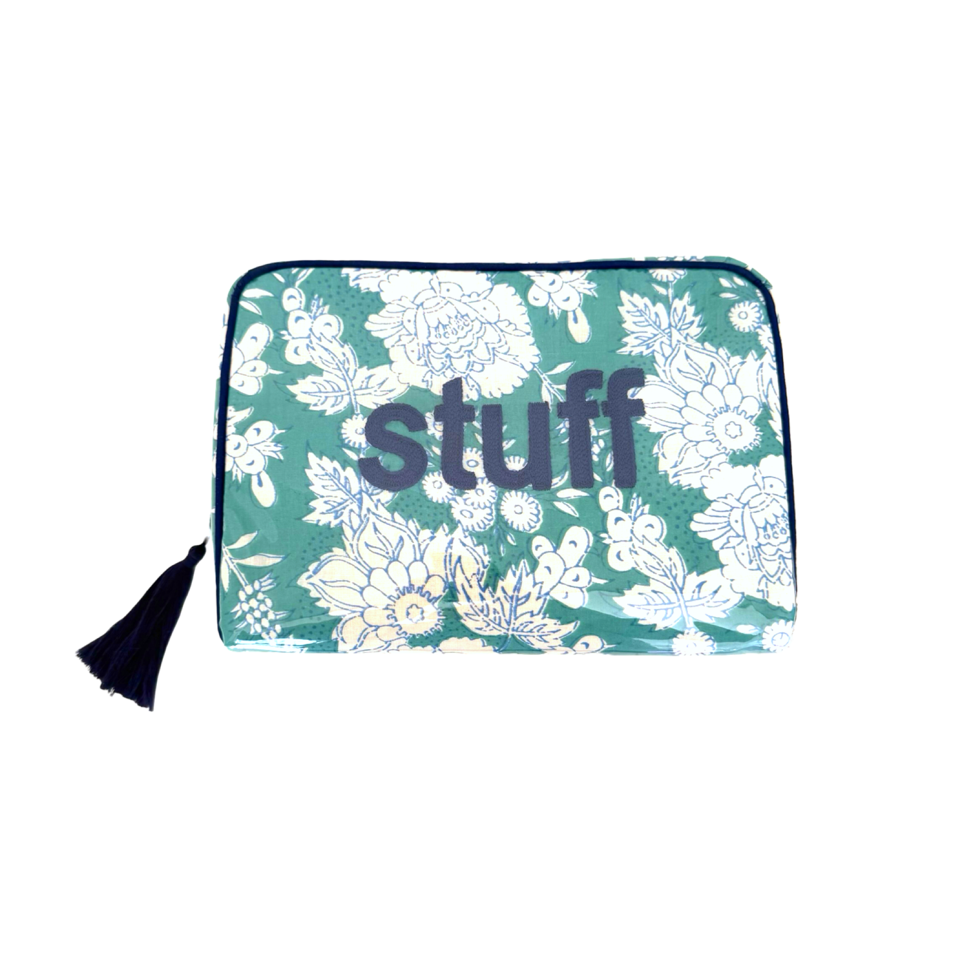 Turquoise/Blue Block Print Custom India Bags