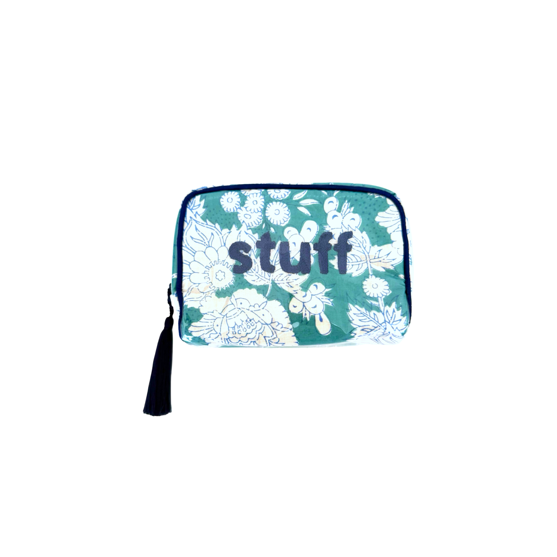 Turquoise/Blue Block Print Custom India Bags