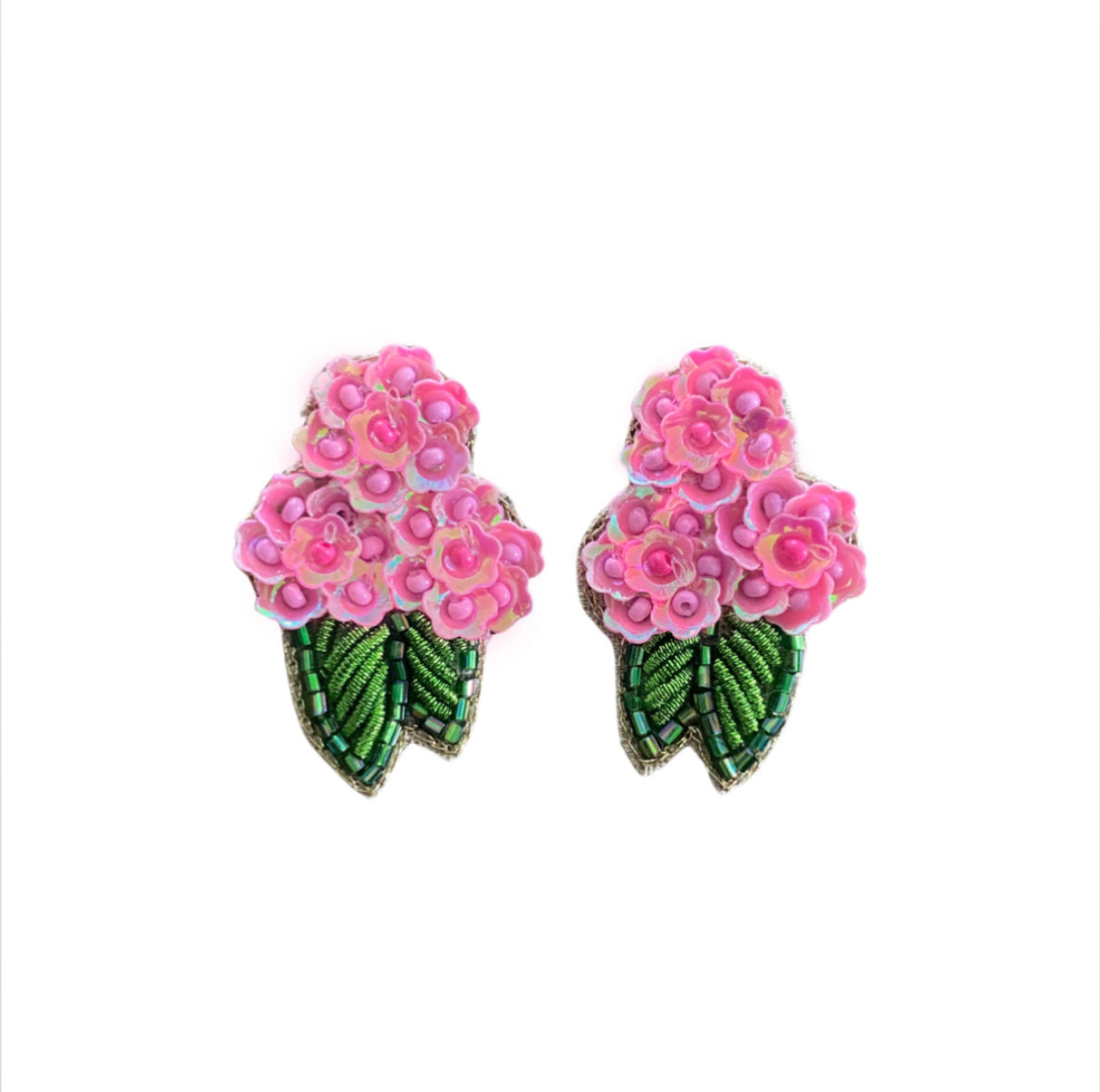 Pink Hydrangea Earrings