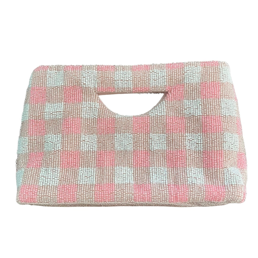 SAMPLE Bag - Pink Gingham Cut Out Handle Bag