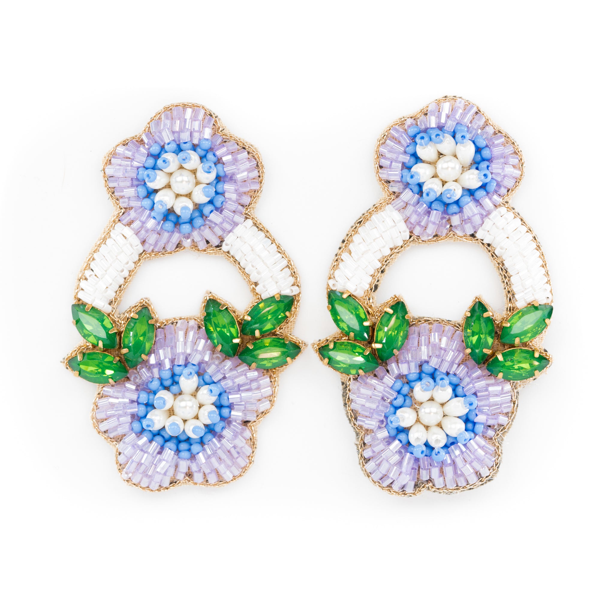 East Hampton Flower Earrings in Periwinkle