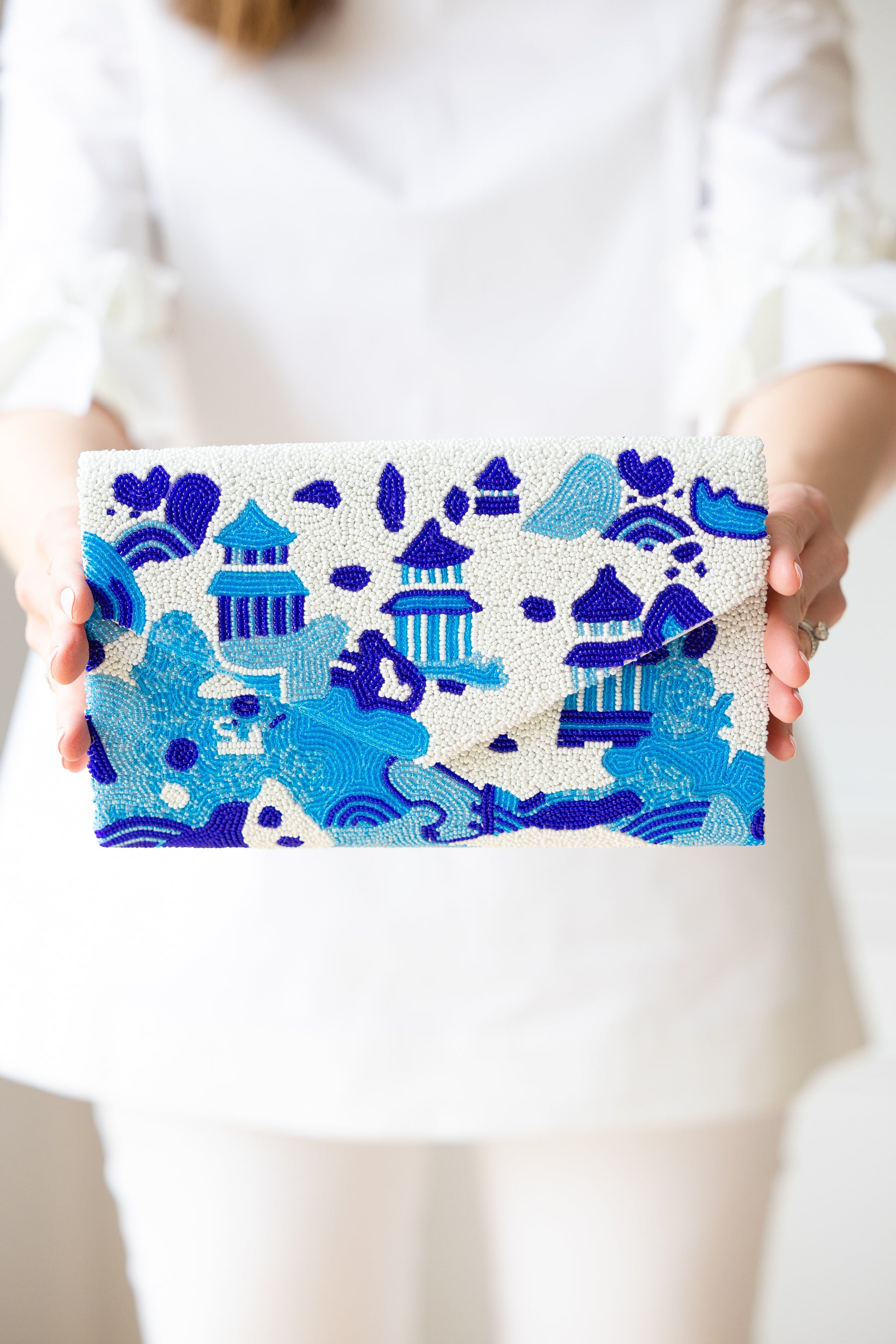 custom chinoiserie clutch