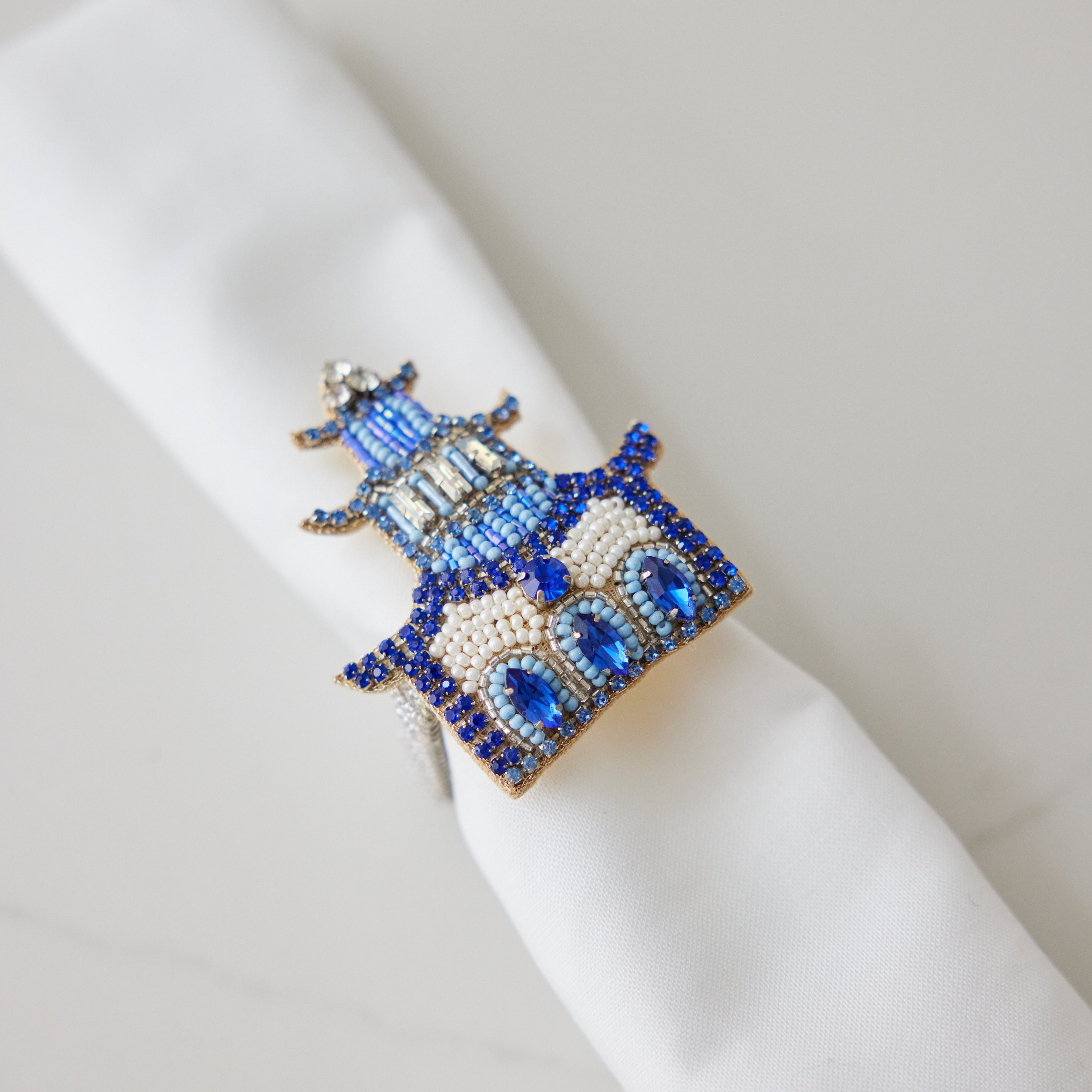 Blue Pagoda Napkin Ring