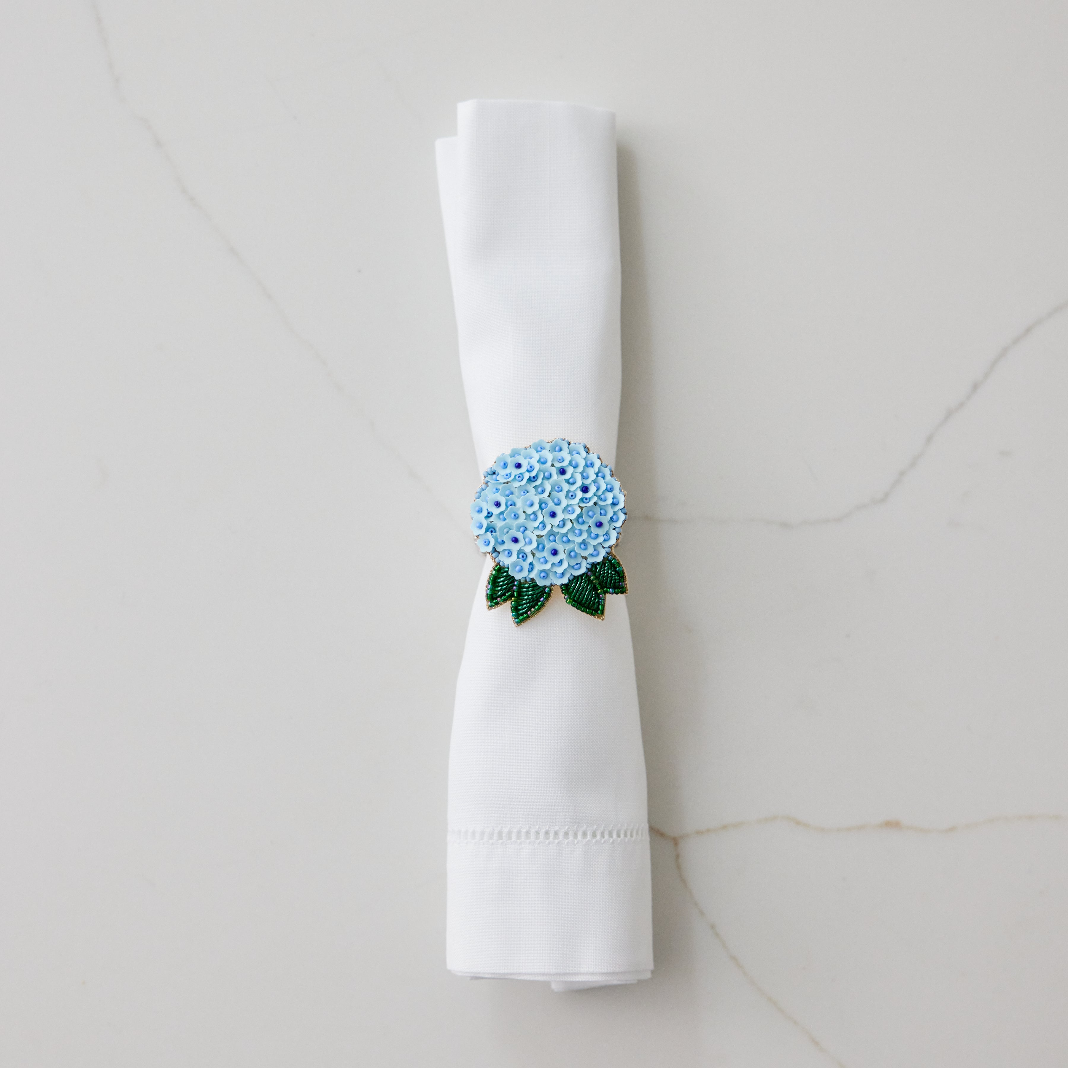 Blue Hydrangea Napkin Ring