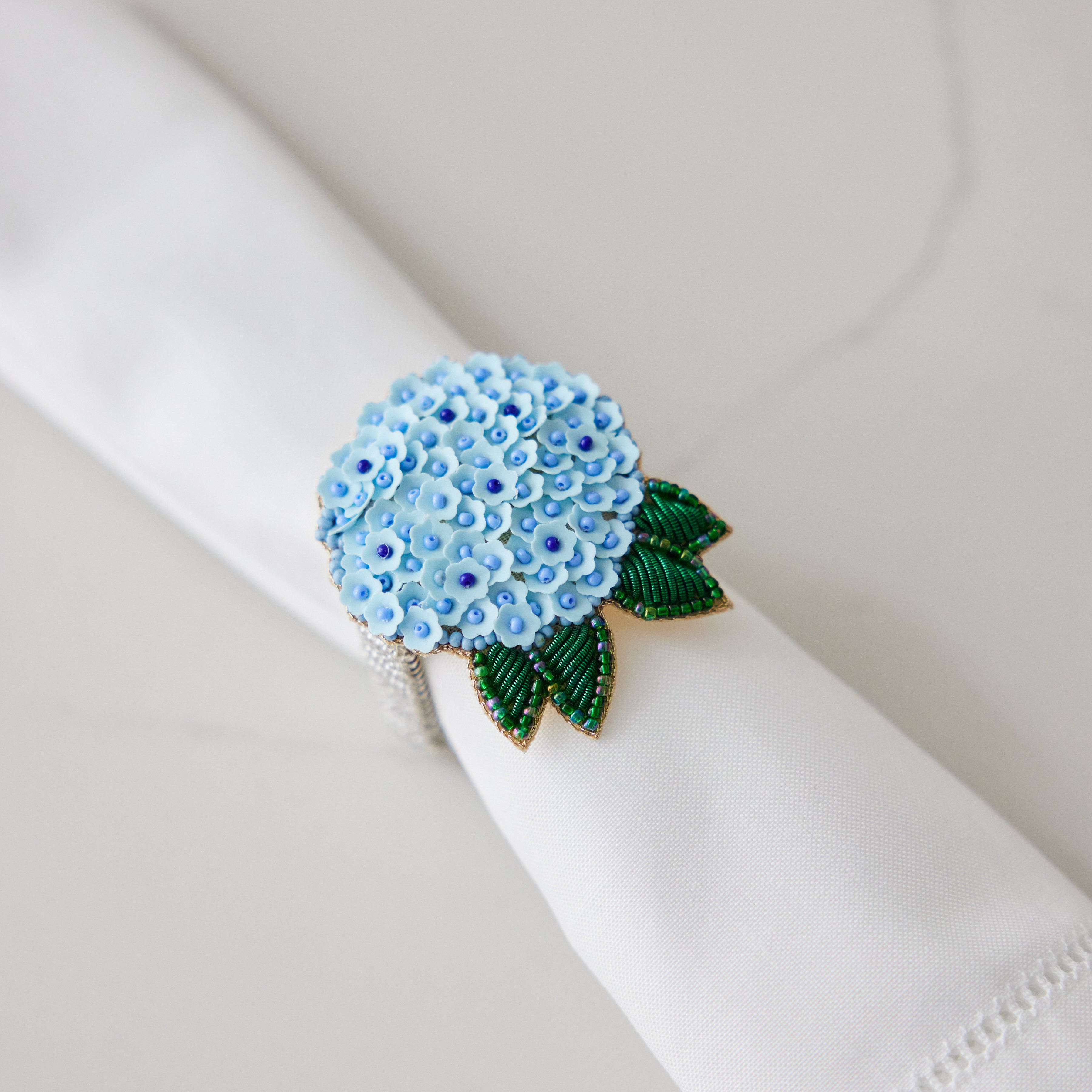 Blue Hydrangea Napkin Ring