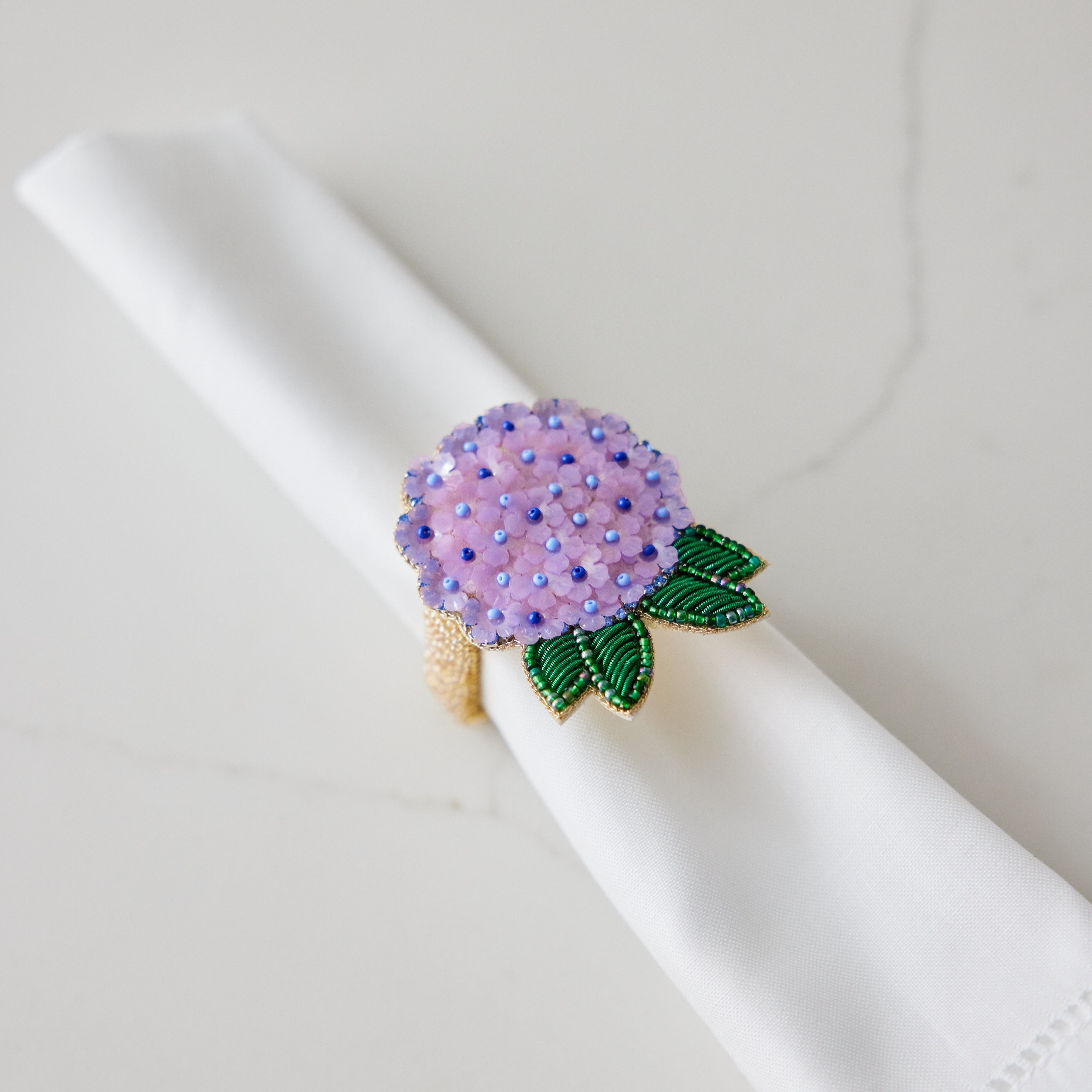 Lavender Hydrangea Napkin Ring