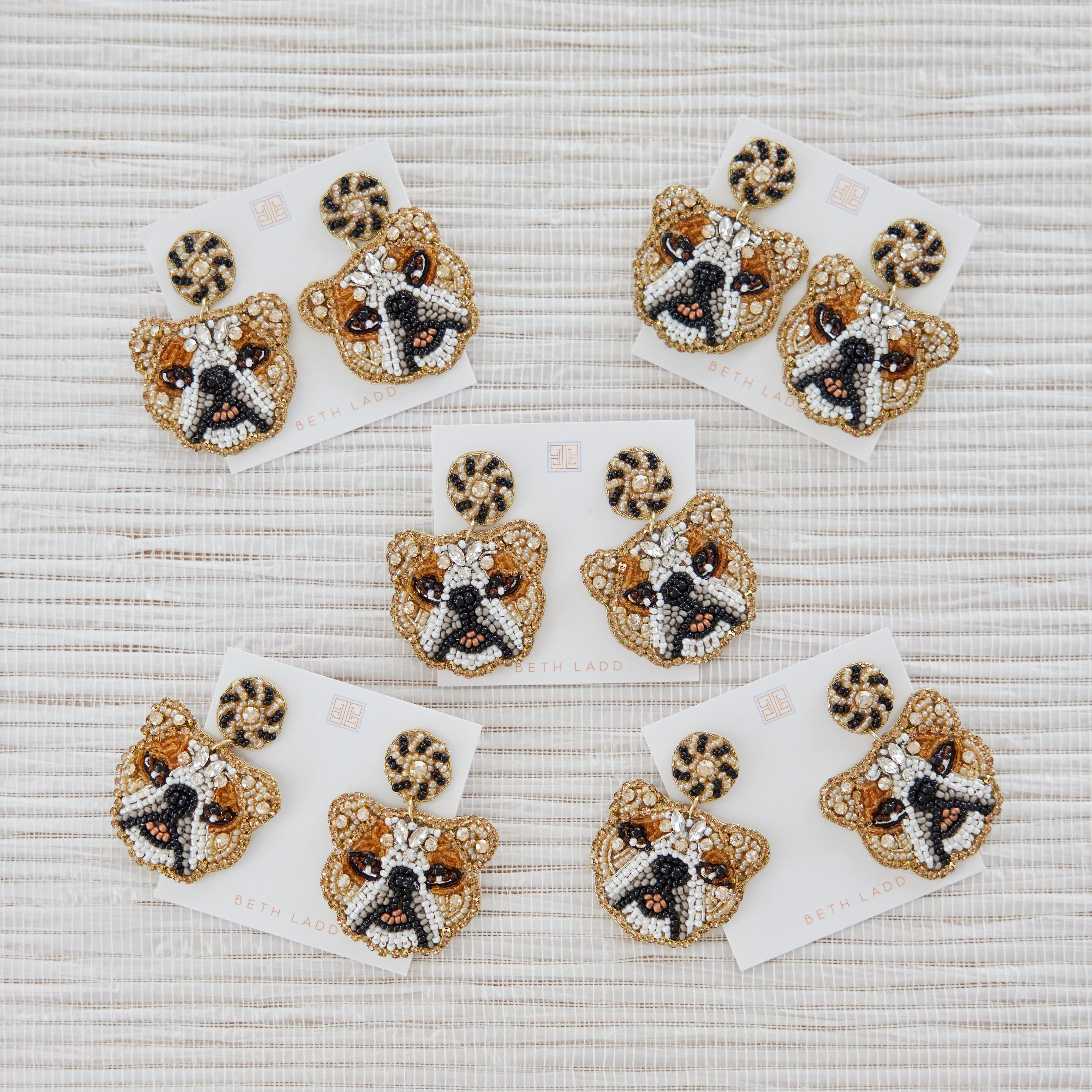 Glitzy Bulldog Earrings