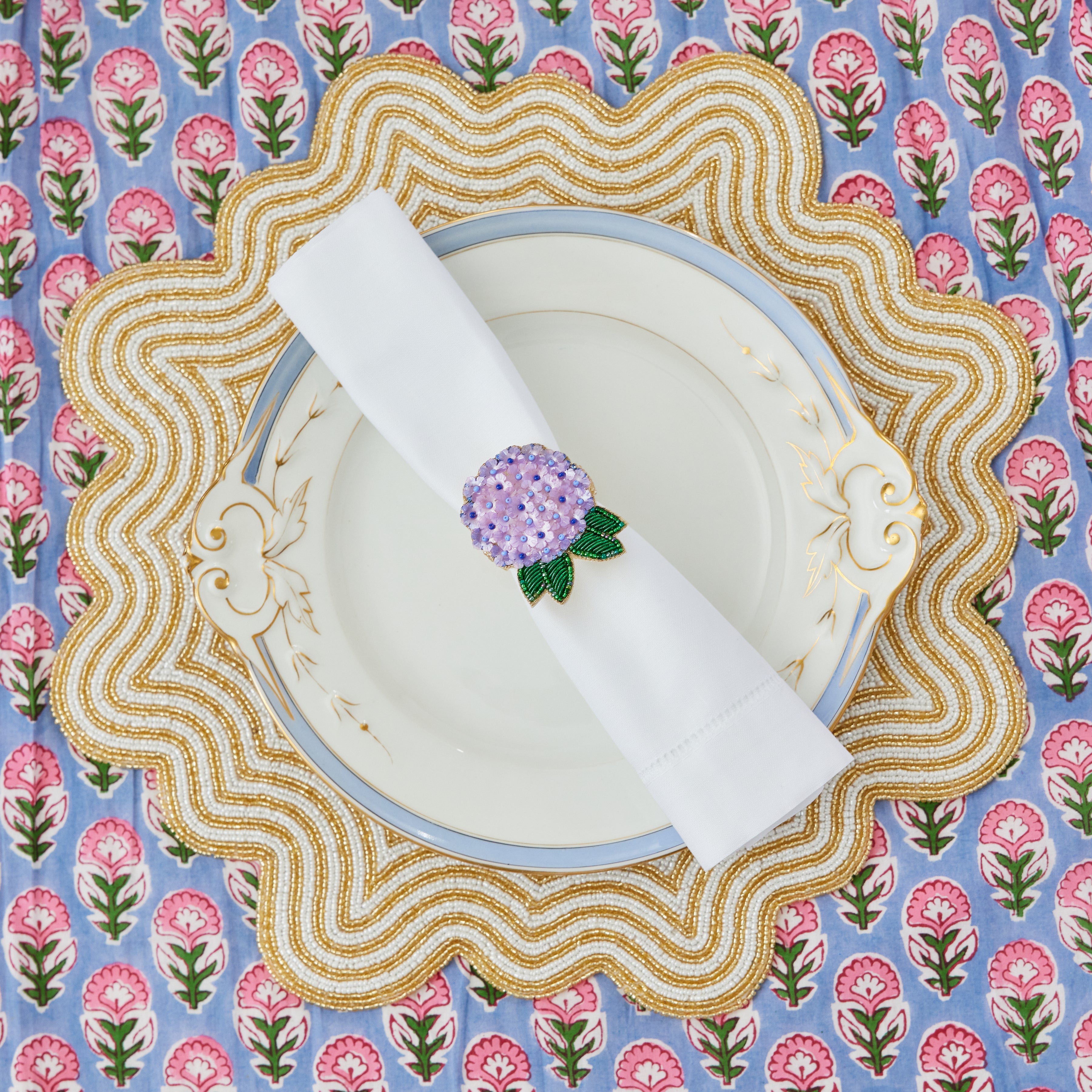 Lavender Hydrangea Napkin Ring