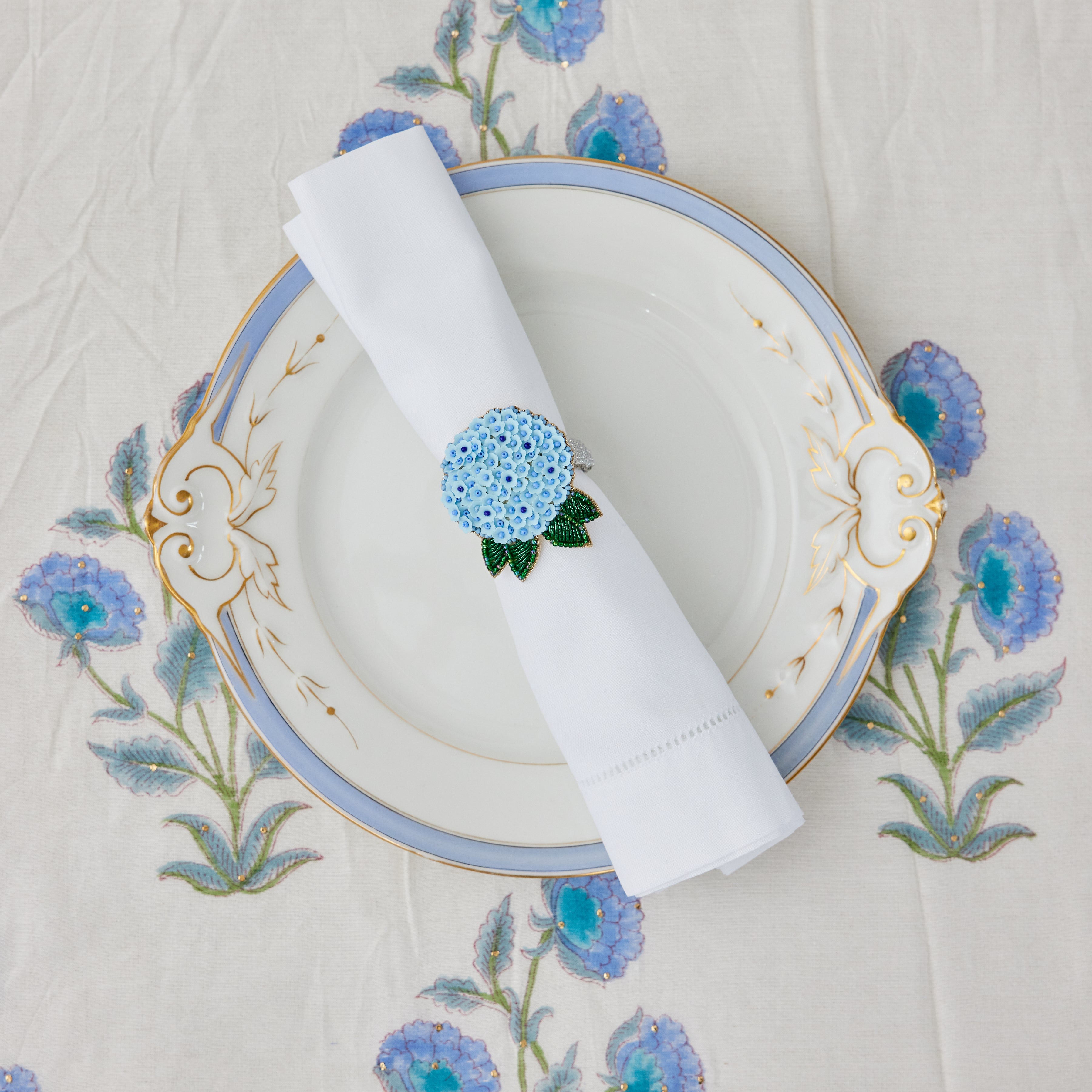 Blue Hydrangea Napkin Ring