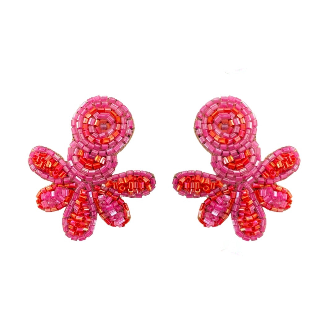 Love Studs in Pink/Red