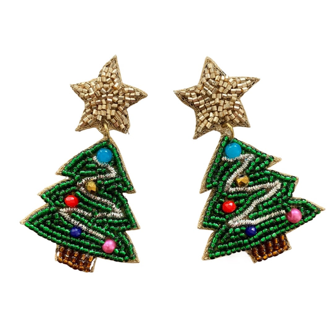 Colorful Christmas Tree Earrings