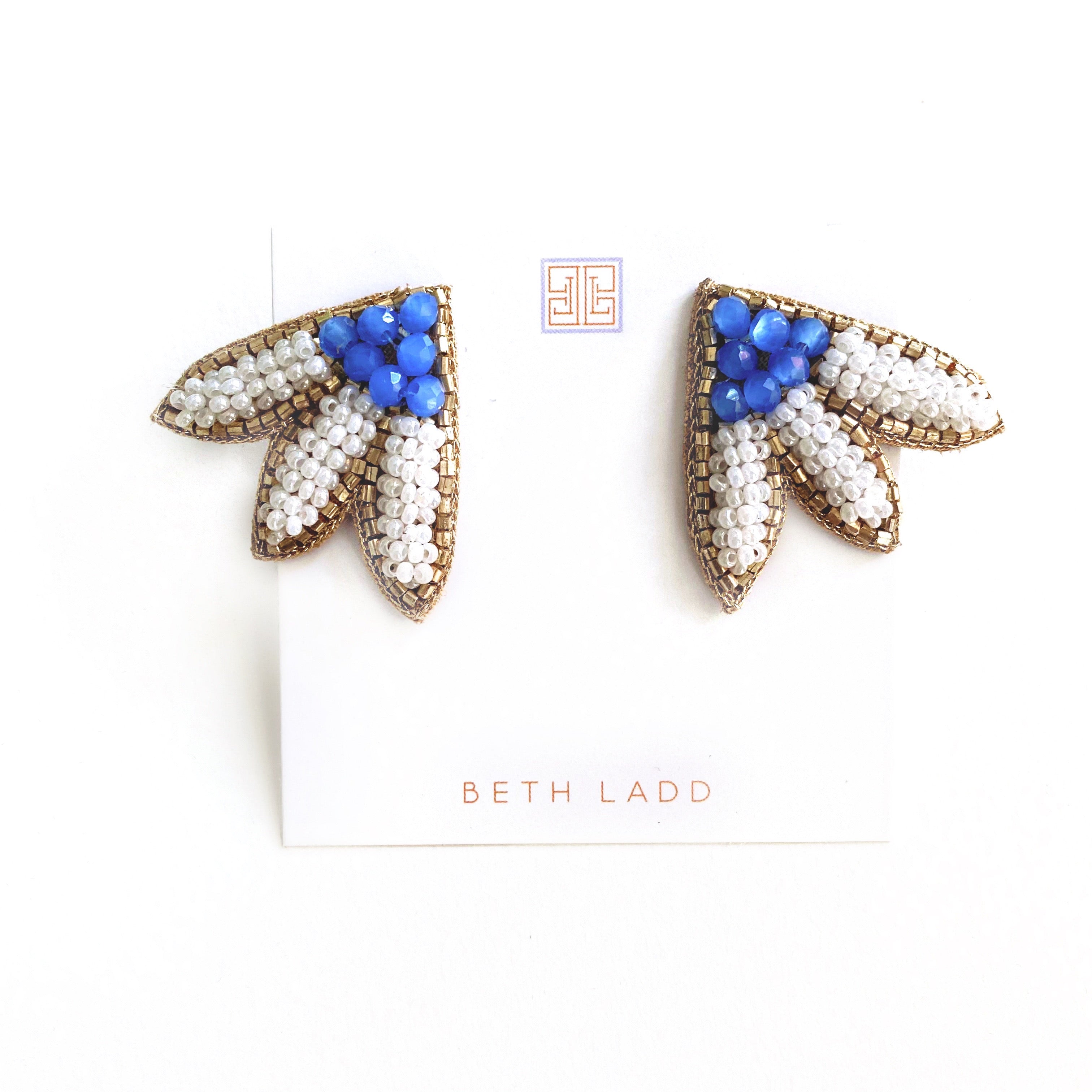 Calypso Studs in White/Blue