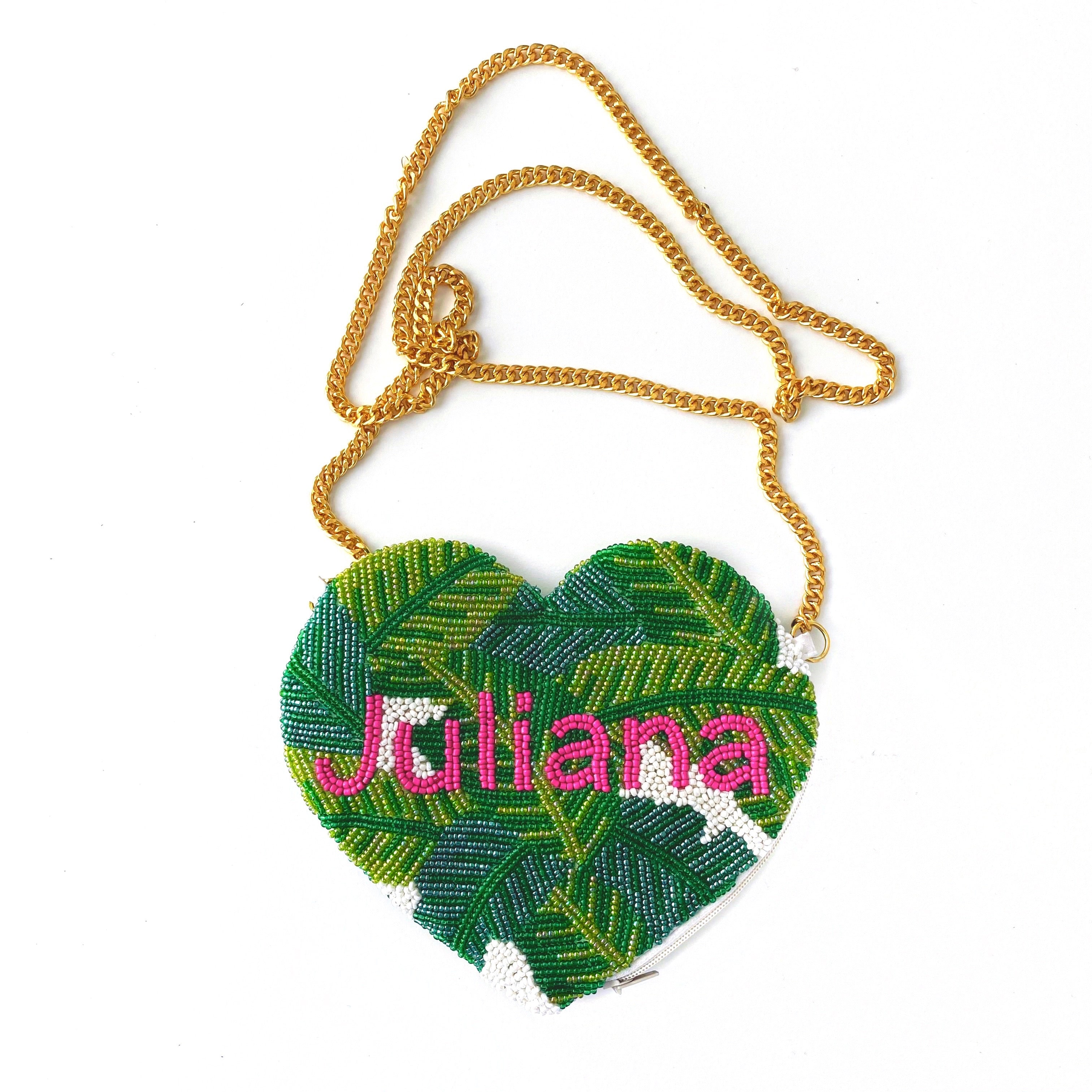 Custom Palm Leaf Heart Bag