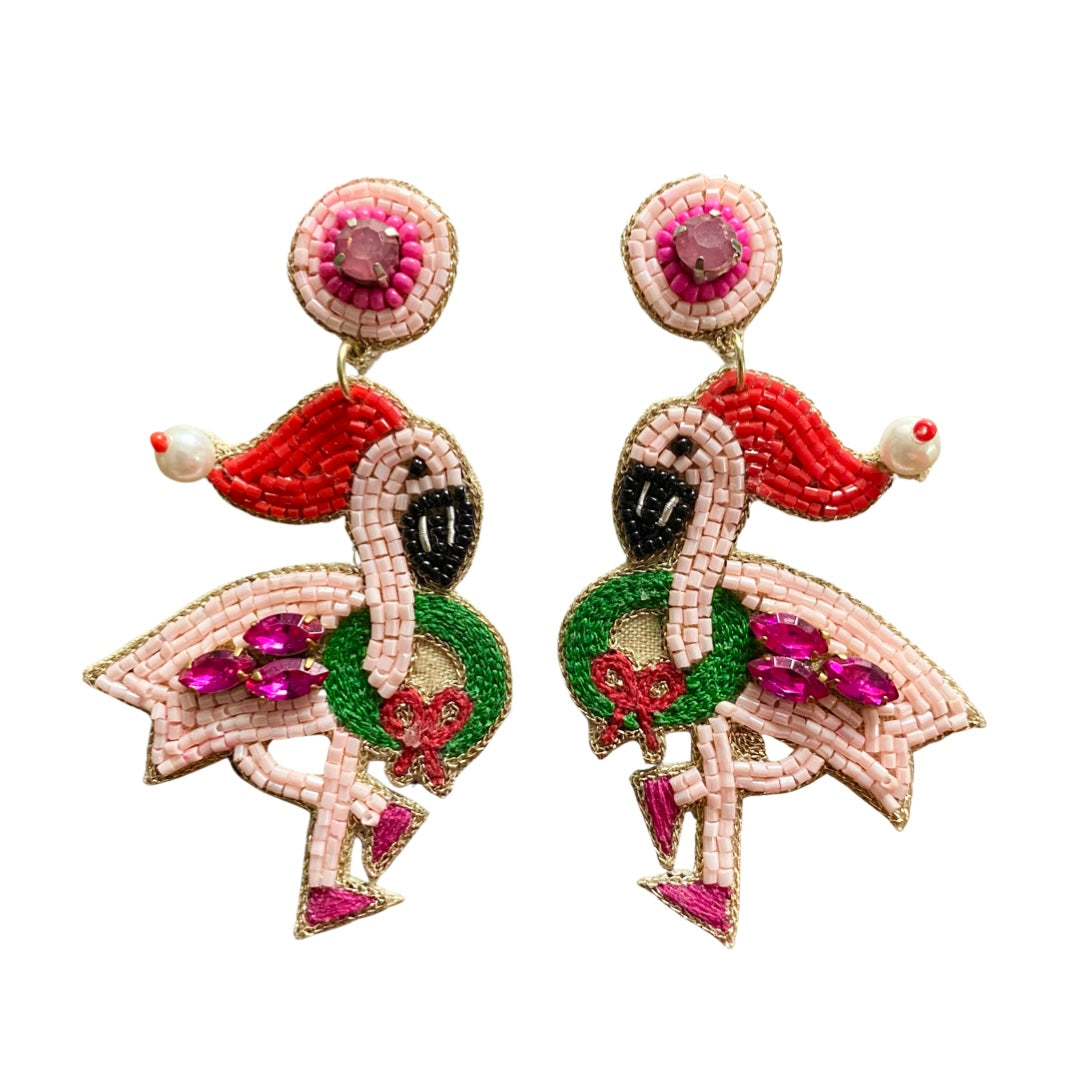 Holiday Flamingo Earrings