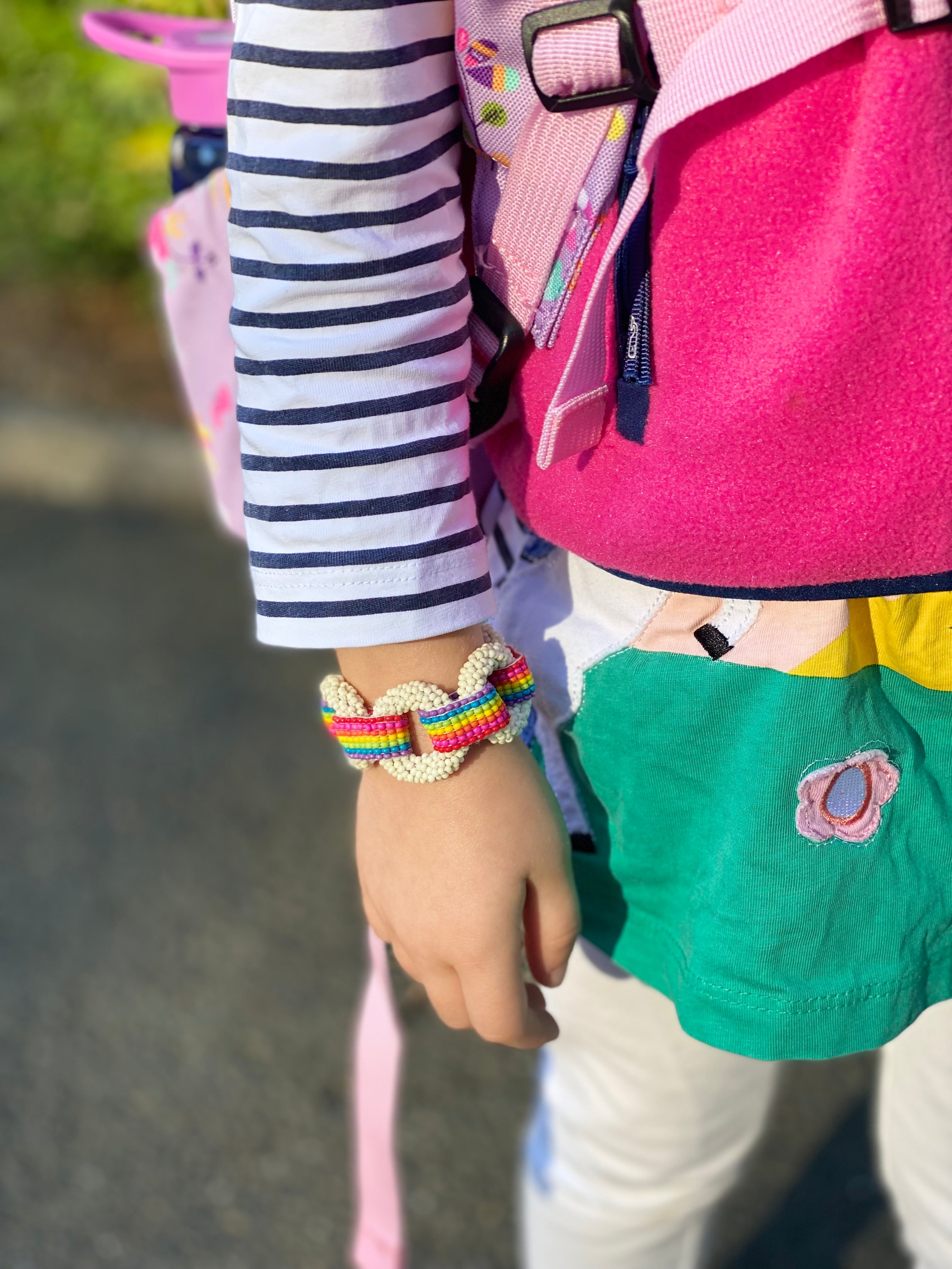 Mini / Kids Links Bracelet in Ivory / Rainbow