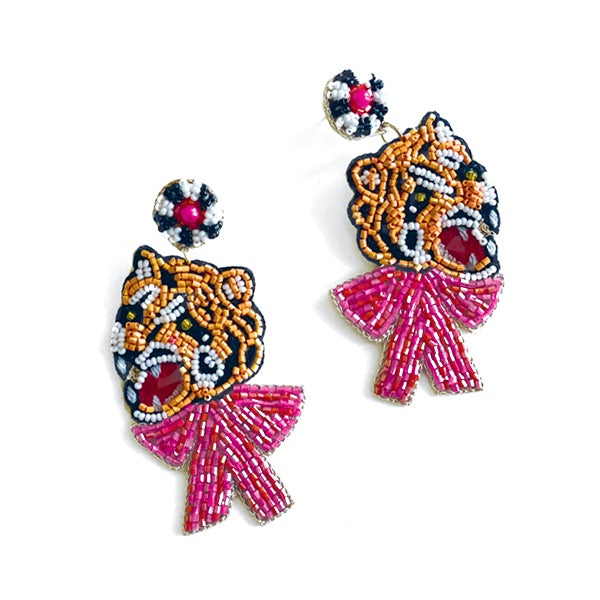 Fierce Tiger, Sassy Bow Earrings