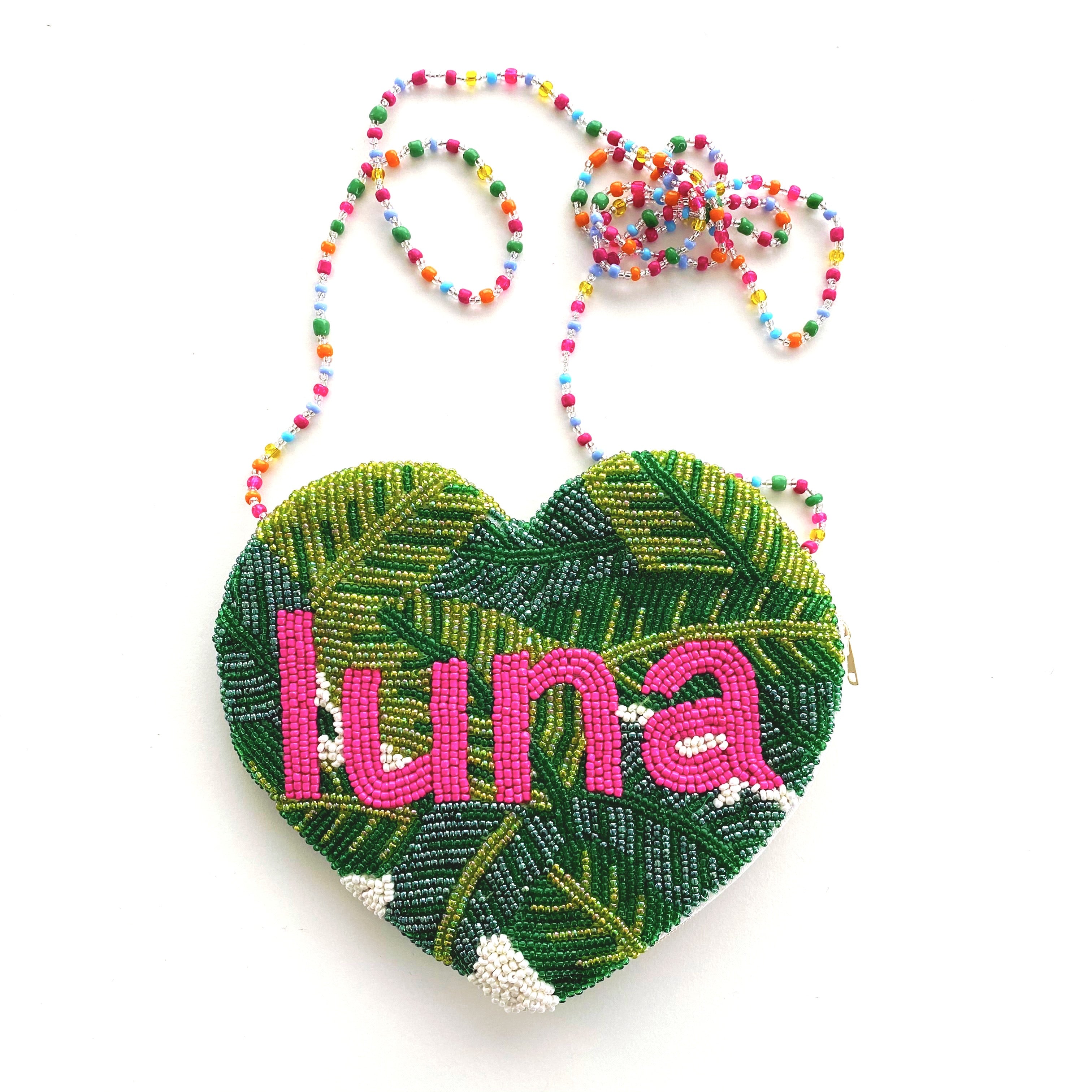 Custom Palm Leaf Heart Bag
