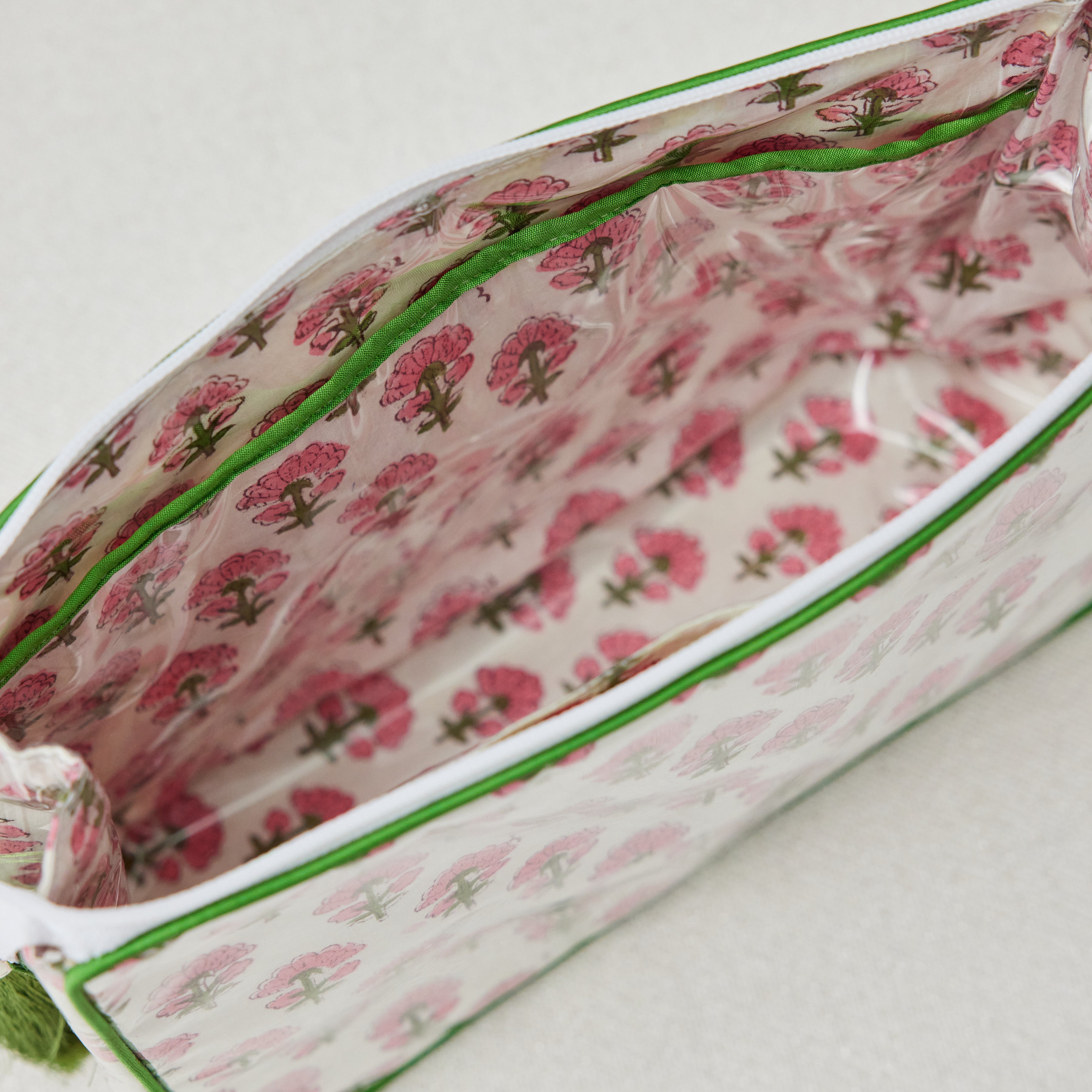 Custom Block Print Bag - Pink/Green