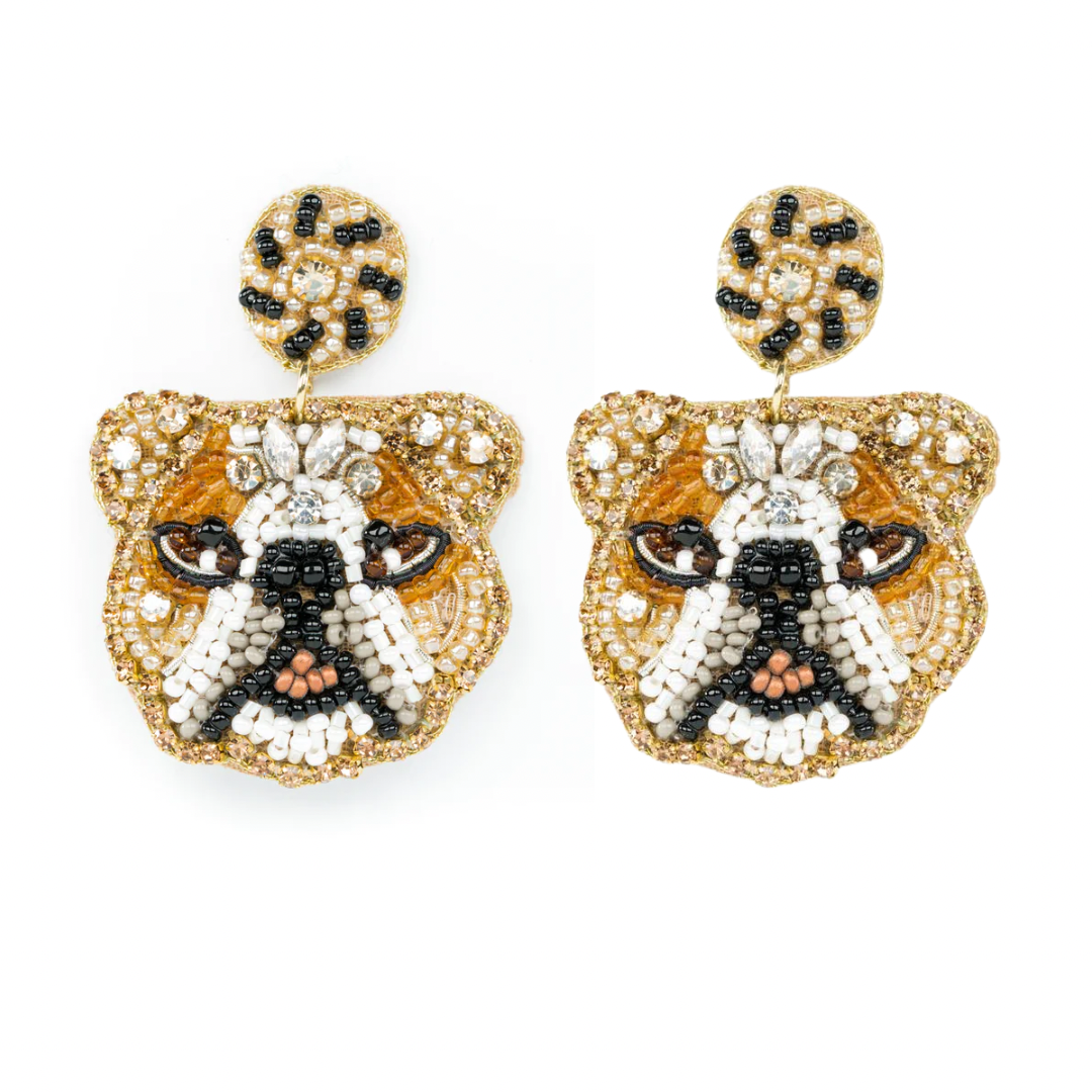 Glitzy Bulldog Earrings