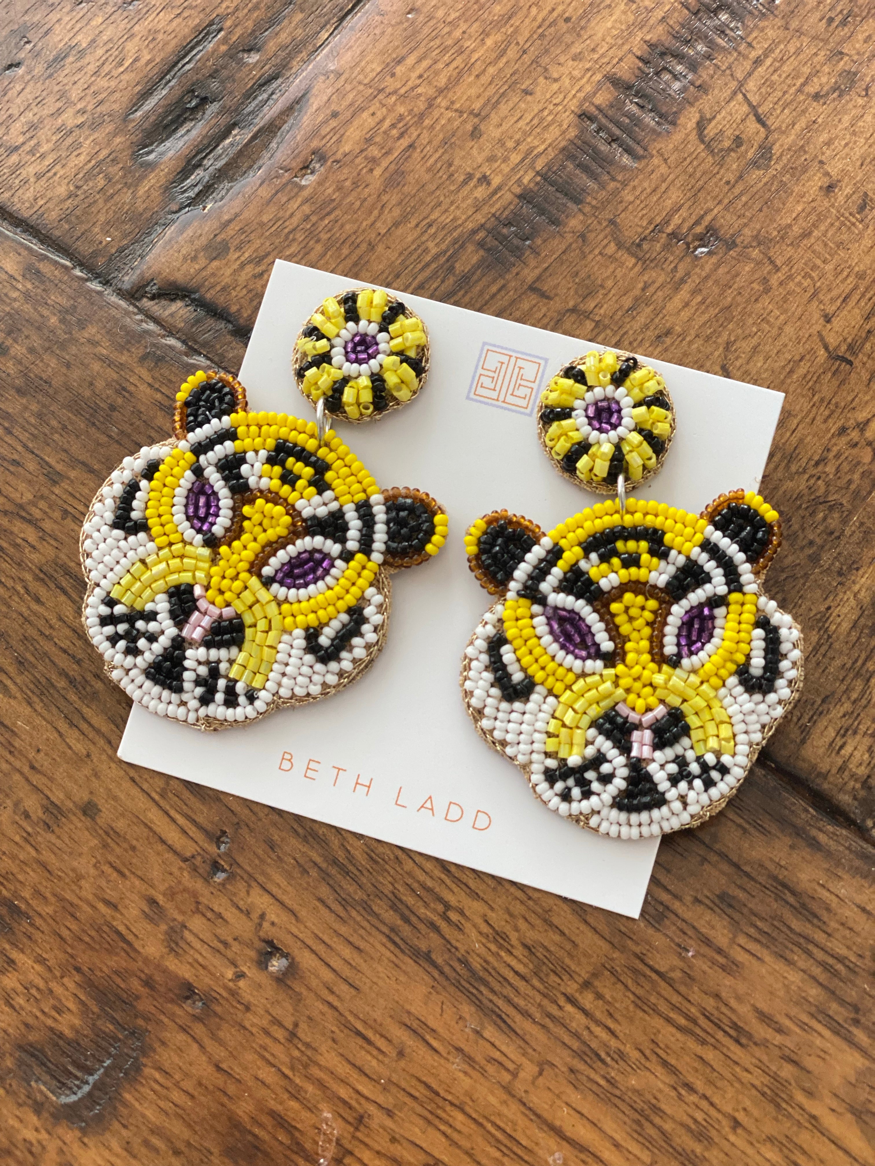 Yellow Tiger Earrings