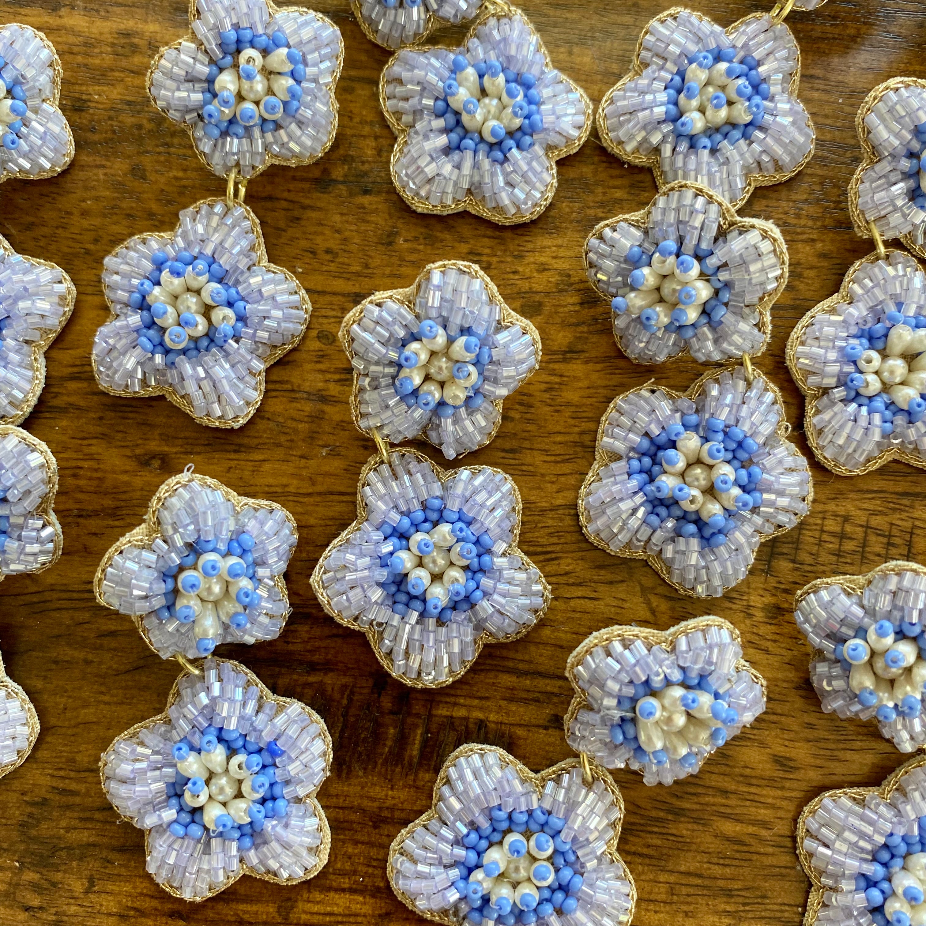 Bali Flower Earrings in Periwinkle