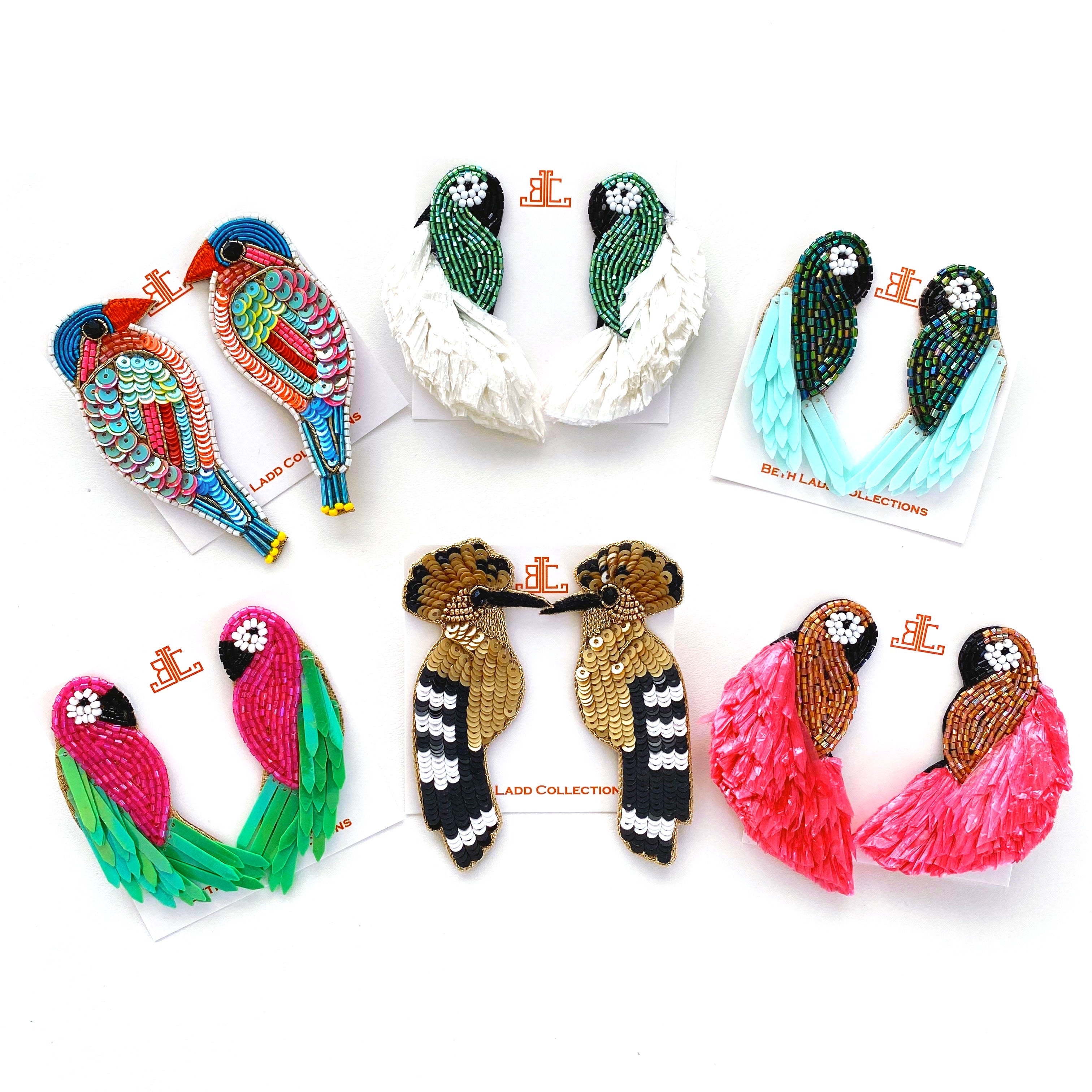 Tropical Bird Earrings in Multi